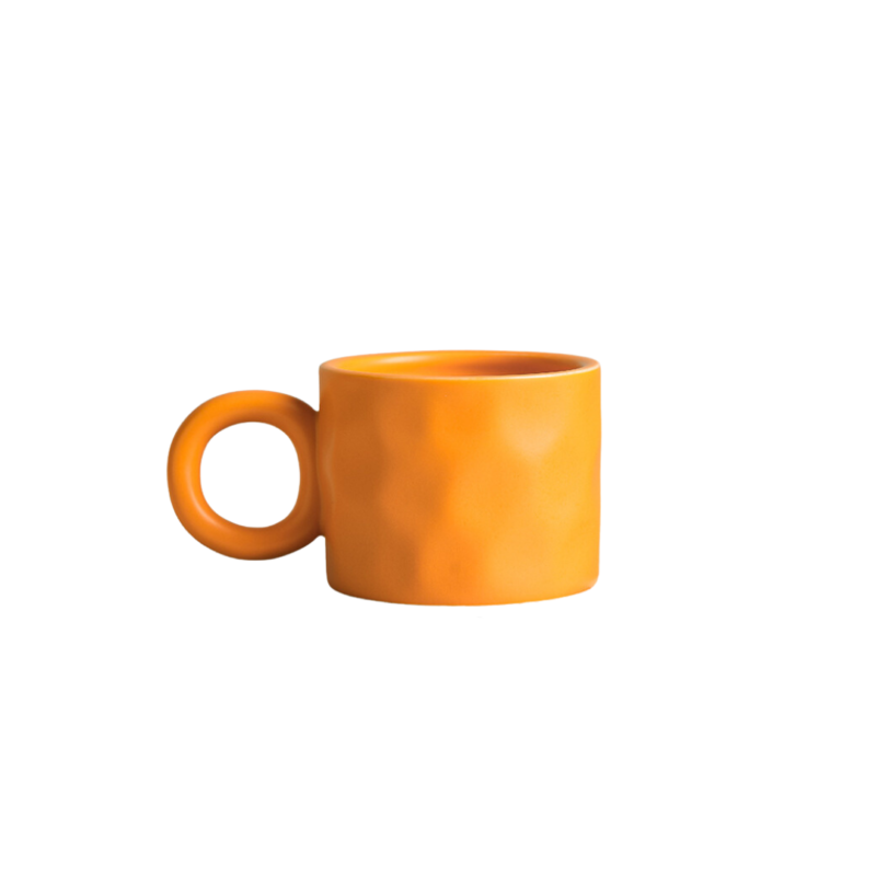 tasse ceramique faite a la main orange