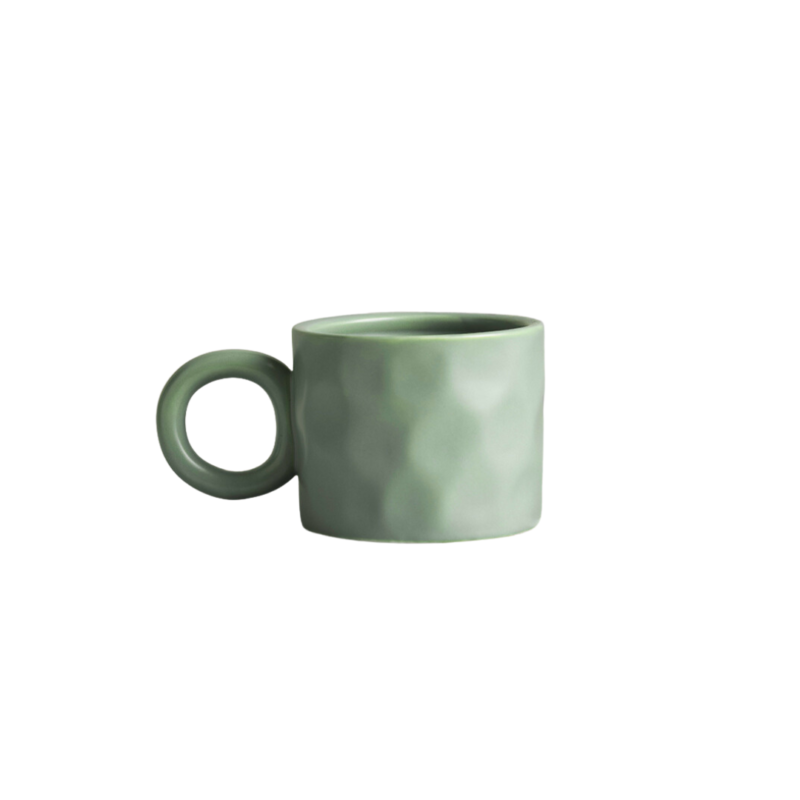 tasse ceramique faite a la main vert